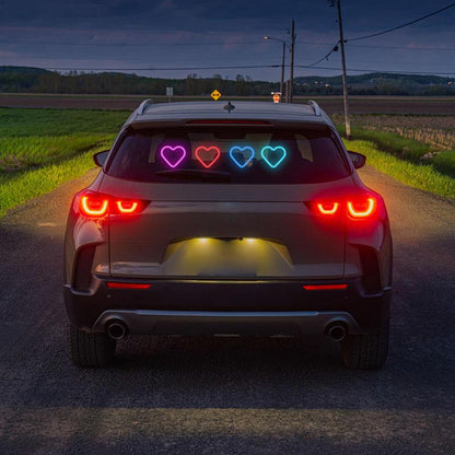 Joytutus Solar Powered Wireless LED Heart Shape C-Pillar Neon Light for Car Interior Decor Eco-Friendly Modern Stylish Look 9.57Mm X 8.42Mm X 15.36Mm
