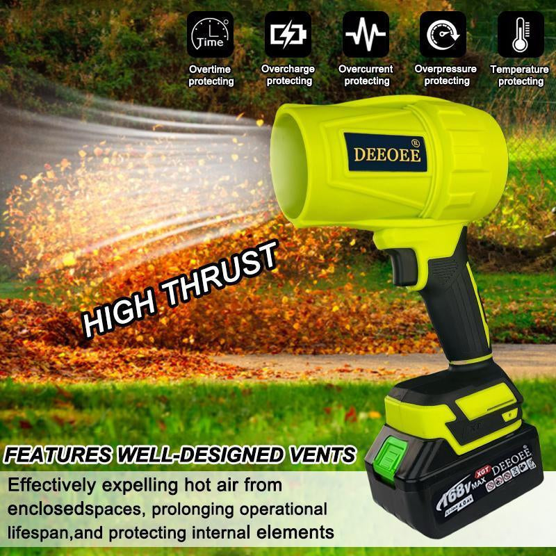 Cordless Turbo Jet Leaf Blower - High-Power Brushless Motor, Lightweight for Car, Dust Cleaning & Snow Removal, Handheld & Lightweight Outdoor & Garage Use