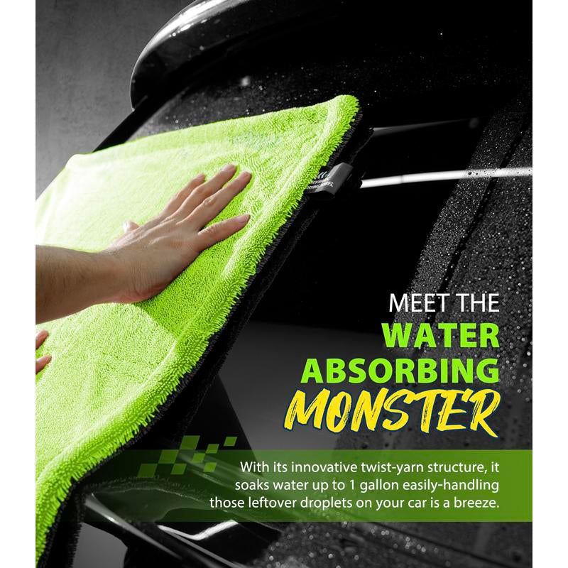 KKV Full-Sized Drying Towel, 48X24“ Dual Sided Microfiber Car Cleaning Towel with Twisting Yarn Technique for Suvs, 1400GSM Super Absorbent, Scratch-Free, Quick-Dry, Machine Washable