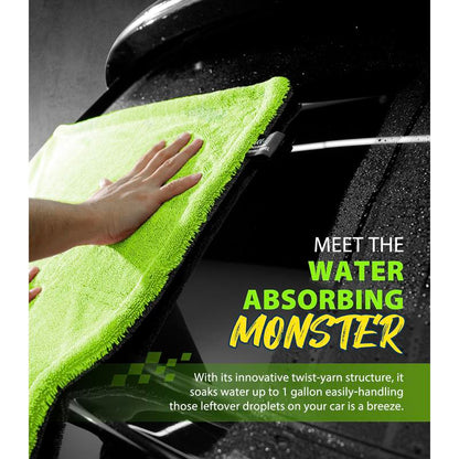 KKV Full-Sized Drying Towel, 48X24“ Dual Sided Microfiber Car Cleaning Towel with Twisting Yarn Technique for Suvs, 1400GSM Super Absorbent, Scratch-Free, Quick-Dry, Machine Washable