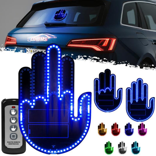 DIBMS Wireless Control of LED Car Gesture Light with Remote Control, Recyclable & Rechargeable, Fun Rear Window Sign,Calming Road Rage, Ambient Lighting Kit,3 Modes Adjustable Finger Lights.