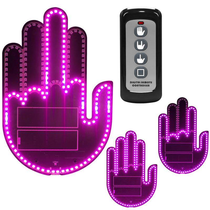 DIBMS Wireless Control of LED Car Gesture Light with Remote Control, Recyclable & Rechargeable, Fun Rear Window Sign,Calming Road Rage, Ambient Lighting Kit,3 Modes Adjustable Finger Lights.