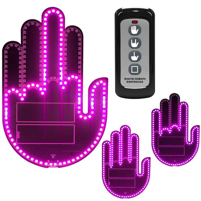 DIBMS Wireless Control of LED Car Gesture Light with Remote Control, Recyclable & Rechargeable, Fun Rear Window Sign,Calming Road Rage, Ambient Lighting Kit,3 Modes Adjustable Finger Lights.